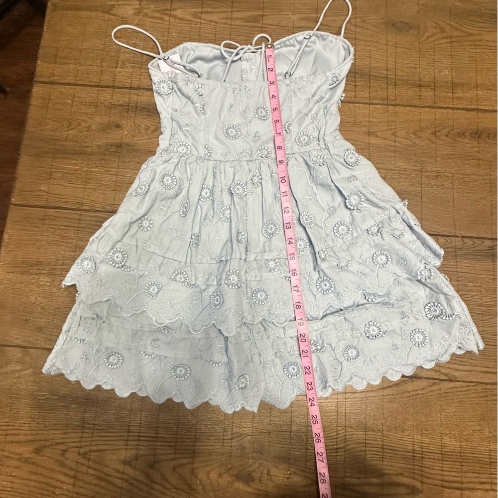 ☀️SALE☀️ Wild Fable Light Blue Eyelet Tiered Sundress NWT XXS - Picture 6 of 6